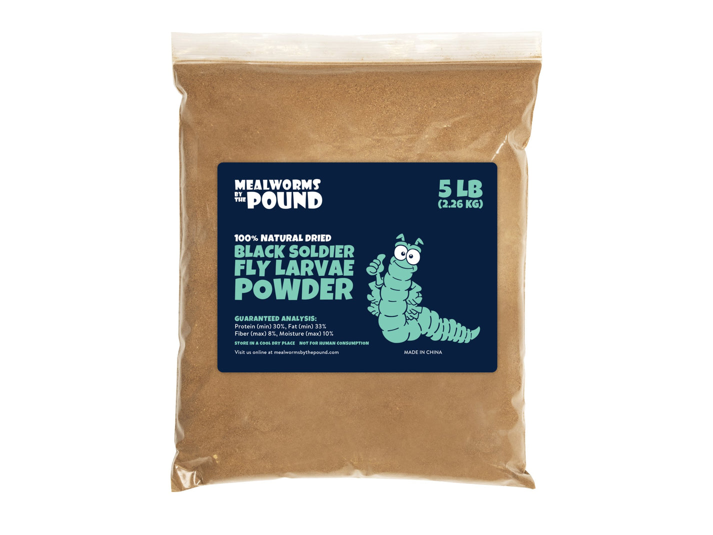 Dried Black Soldier Fly Larvae POWDER 5 lb Mealworms by the Pound